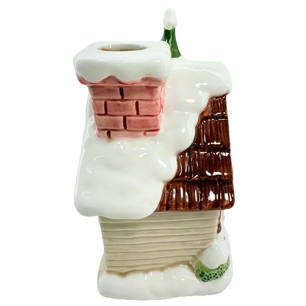 Christmas Cottage Lund's Lites Music Box‎ Lighted Tree Girl Figurine Ceramic EUC